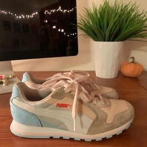 Baby blue and pink Pumas